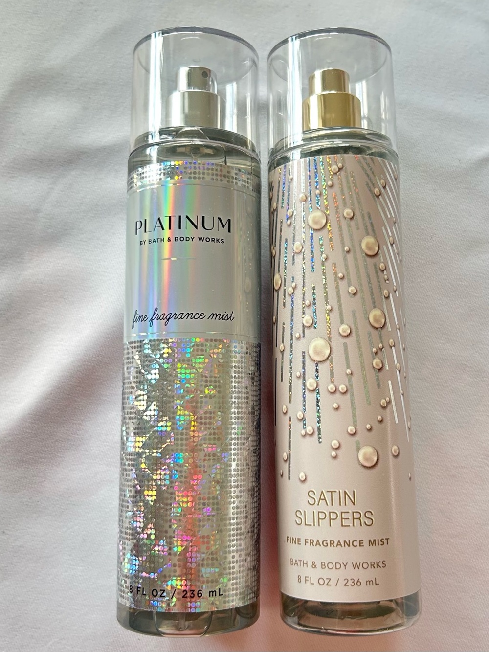 NWT Bath & Body Works Platinum and GUC Satin Slippers FFM Rose Jasmine Musk